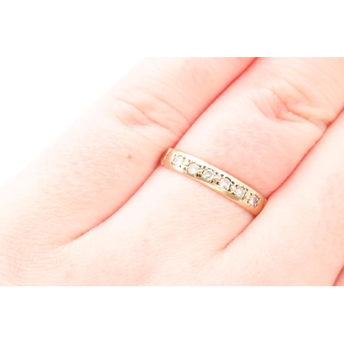 172 - Six Stone Diamond Ring Mounted in 9 Carat Yellow Gold Ring Size O and a Half