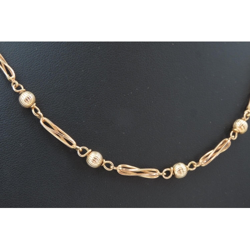 189 - 9 Carat Yellow Gold Fancy Link Ladies Necklace 50cm Long