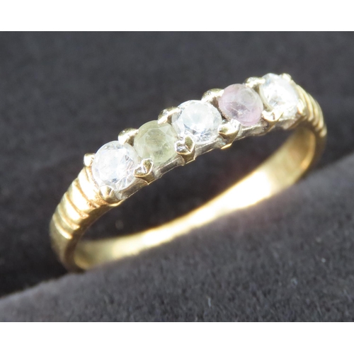 191 - Multi Gem Ring Set in 18 Carat Yellow Gold Band Ring Size N