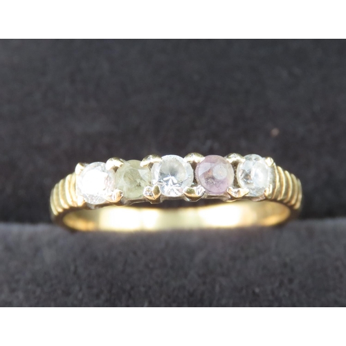 191 - Multi Gem Ring Set in 18 Carat Yellow Gold Band Ring Size N