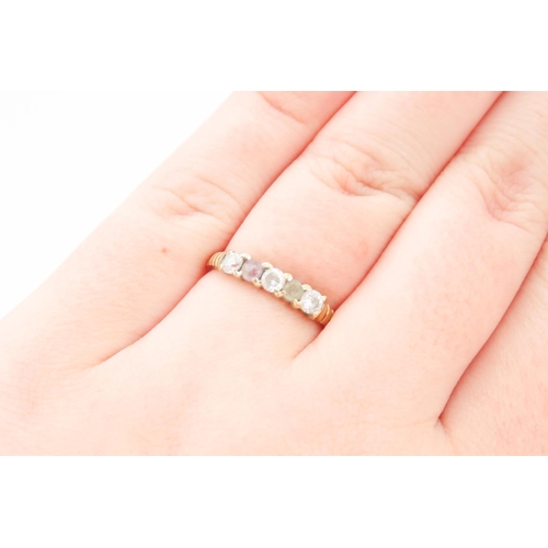 191 - Multi Gem Ring Set in 18 Carat Yellow Gold Band Ring Size N