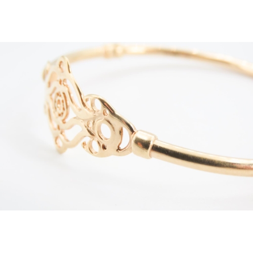 203 - Attractively Detailed Ladies 9 Carat Yellow Gold Bangle Inner Width 6.5cm