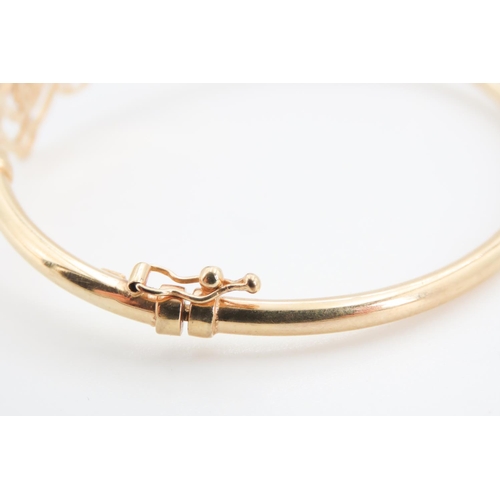 203 - Attractively Detailed Ladies 9 Carat Yellow Gold Bangle Inner Width 6.5cm