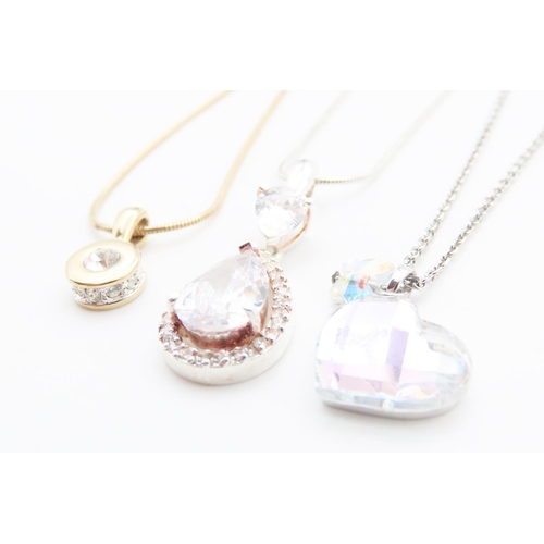 217 - Three Ladies Necklaces including Gem set Silver Necklace and Swarovski Gem set Necklace