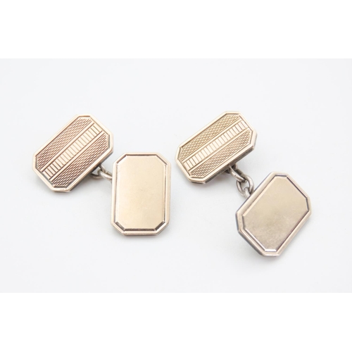 228 - Pair of 9 Carat Yellow Gold on Silver Cuff Links