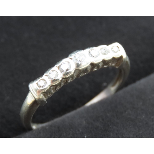 236 - Seven Stone Gradual Diamond Ring Set in 18 Carat White Gold Ring Size R