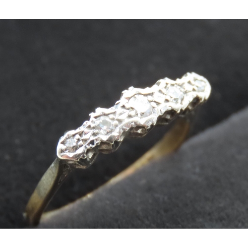 243 - Five Stone Gradual Diamond Ring Set in Platinum Mounted on 18 Carat Yellow Gold Ring Size O