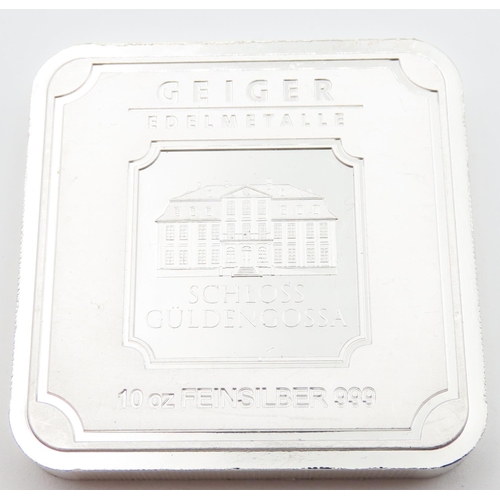 247 - Schloss Guldengossa 10 OZ Fine 999 Silver Bar by GEIGER Edelmetalle