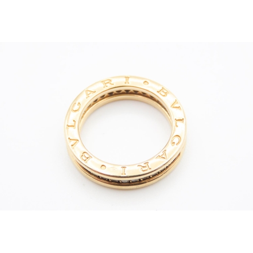 253 - BVLGARI Diamond Set Eternity Ring Mounted in 18 Carat Yellow Gold Band Ring Size M Original Box Pres... 