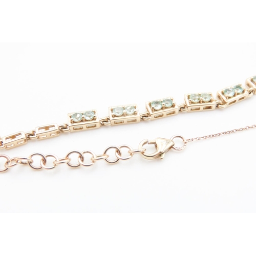 260 - Eighteen Stone Aquamarine Set Ladies Fancy Link Chain Necklace Mounted in 9 Carat Yellow Gold 46cm L... 