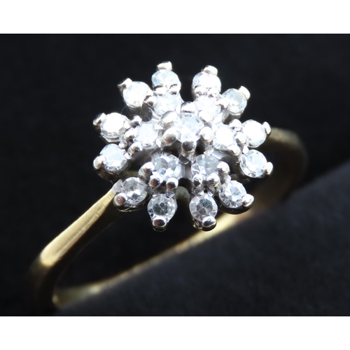 301 - Diamond Set Ladies Cluster Ring Mounted in 18 Carat Yellow Gold Total Diamond Carat Weight Approxima... 