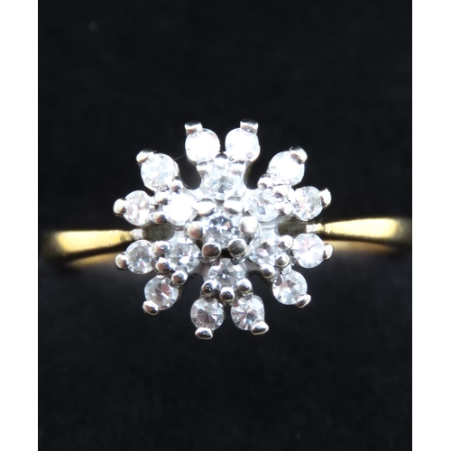 301 - Diamond Set Ladies Cluster Ring Mounted in 18 Carat Yellow Gold Total Diamond Carat Weight Approxima... 