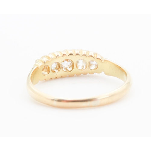 308 - 18 Carat  Yellow Gold Five Stone Gradual Diamond Ring Size O