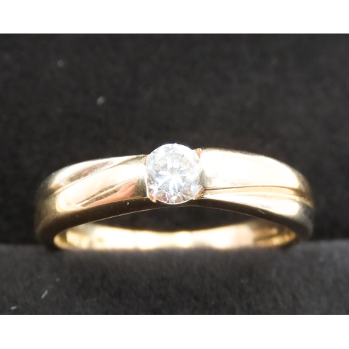 321 - Diamond Solitaire Ring Set in 18 Carat Yellow Gold Total Diamond Carat Weight 0.25ct  Ring Size K an... 