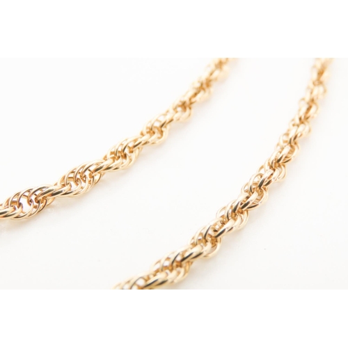 324 - 9 Carat Yellow Gold Rope Chain Necklace 46cm Long