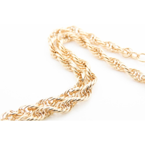 324 - 9 Carat Yellow Gold Rope Chain Necklace 46cm Long