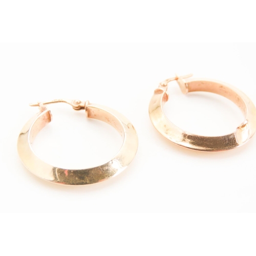 325 - Pair of 9 Carat Yellow Gold Hoop Earrings 2.5cm Diameter