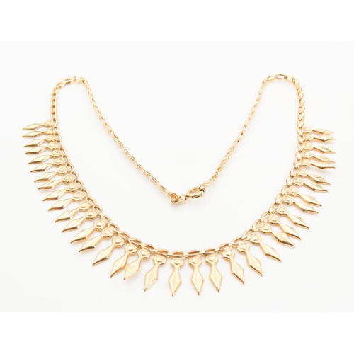 328 - Attractively Detailed 9 Carat Yellow Gold Necklace 40cm Long