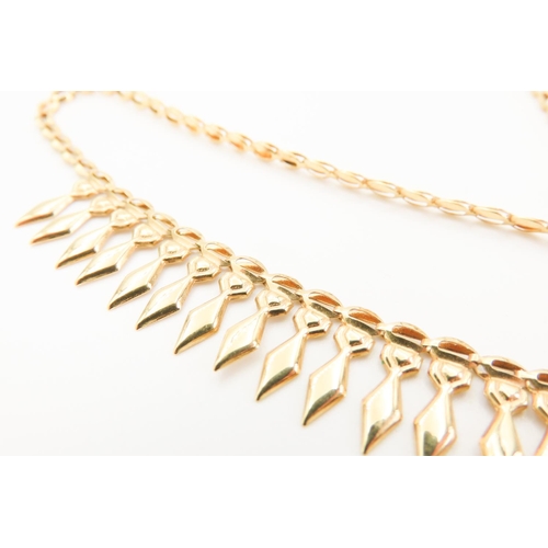 328 - Attractively Detailed 9 Carat Yellow Gold Necklace 40cm Long