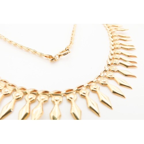 328 - Attractively Detailed 9 Carat Yellow Gold Necklace 40cm Long