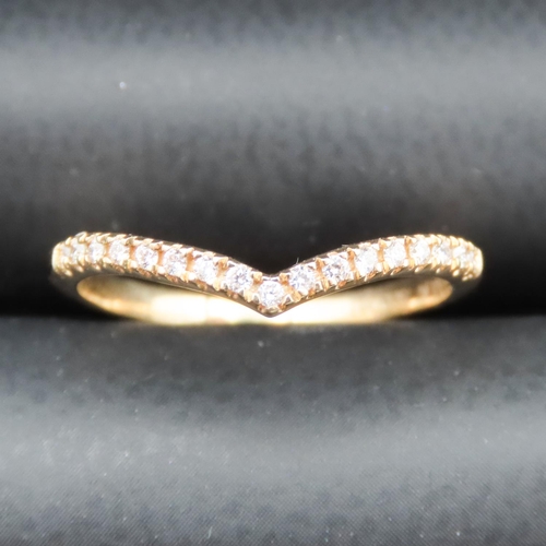 33 - FENTON Diamond Set Wishbone Ring Set in 18 Carat Yellow Gold Ring Size L and a Half Total Diamond Ca... 