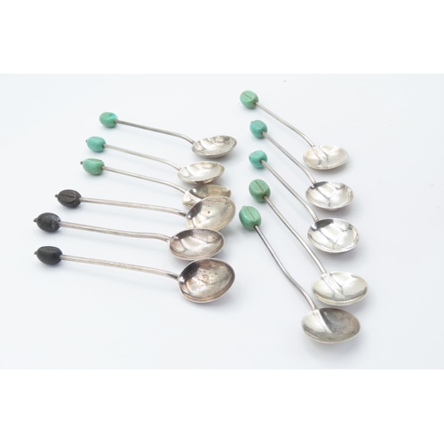 340 - Set of Eleven Coffee Bean Motif Tea Spoons 10cm Long