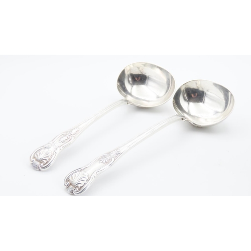 342 - Two Silver Tureen Spoons Each 18cm