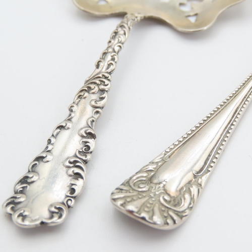 344 - Two Silver Sugar Sifter Spoons 10cm Long