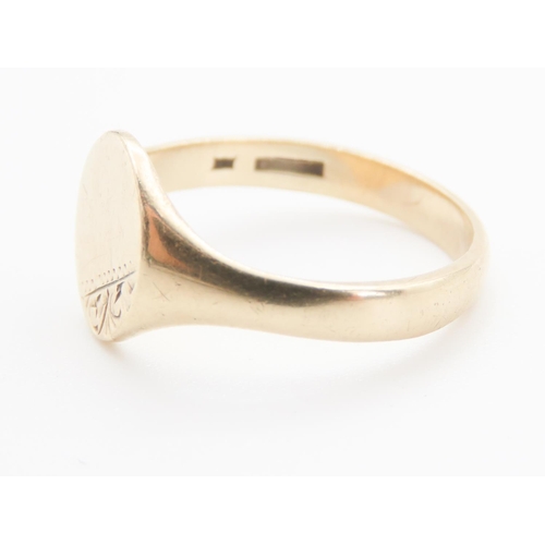 351 - 9 Carat Yellow Gold Panel Signet Ring Size P