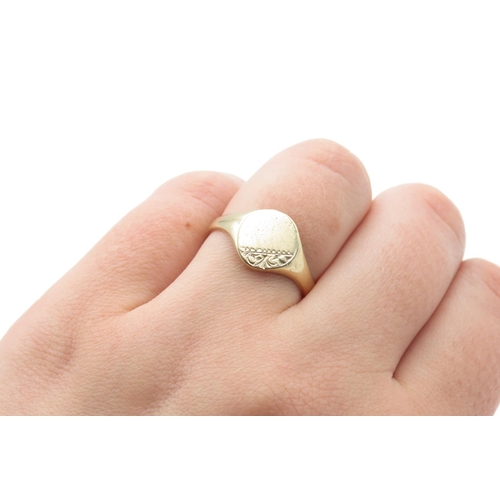 351 - 9 Carat Yellow Gold Panel Signet Ring Size P