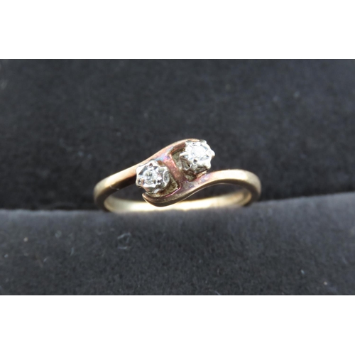 358 - Diamond Set Toi et Moi Ring Mounted on 9 Carat Yellow Gold Ring Size J