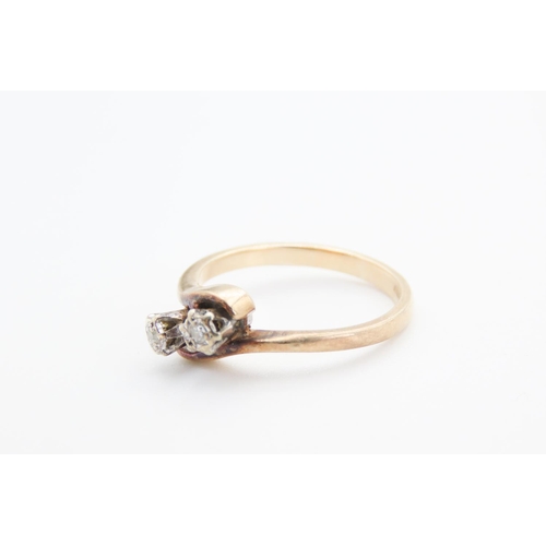 358 - Diamond Set Toi et Moi Ring Mounted on 9 Carat Yellow Gold Ring Size J