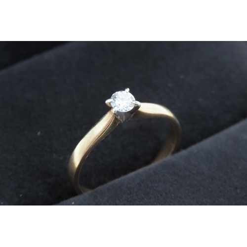 375 - Diamond Solitaire Ring Mounted on 9 Carat Yellow Gold Total Diamond Carat Weight Approximately 0.25c... 