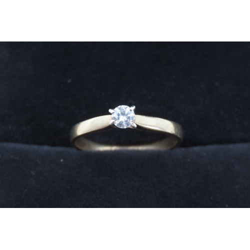 375 - Diamond Solitaire Ring Mounted on 9 Carat Yellow Gold Total Diamond Carat Weight Approximately 0.25c... 