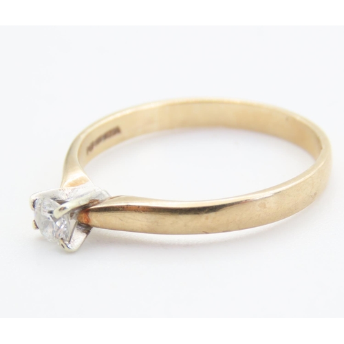 375 - Diamond Solitaire Ring Mounted on 9 Carat Yellow Gold Total Diamond Carat Weight Approximately 0.25c... 