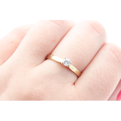 375 - Diamond Solitaire Ring Mounted on 9 Carat Yellow Gold Total Diamond Carat Weight Approximately 0.25c... 