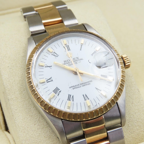 377 - Rolex Oyster Perpetual Date Gentleman's Wristwatch Superlative Chronometer Original Stainless Steel ... 