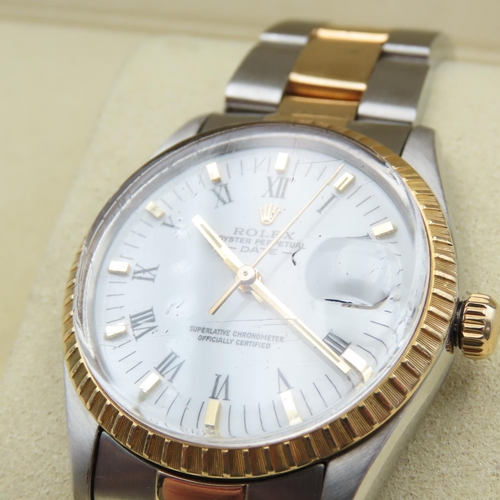 377 - Rolex Oyster Perpetual Date Gentleman's Wristwatch Superlative Chronometer Original Stainless Steel ... 