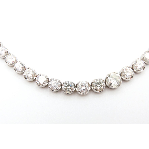 391 - Gradual Diamond Revere Necklace Mounted in 18 Carat White Gold Total Diamond Carat Weight Approximat... 