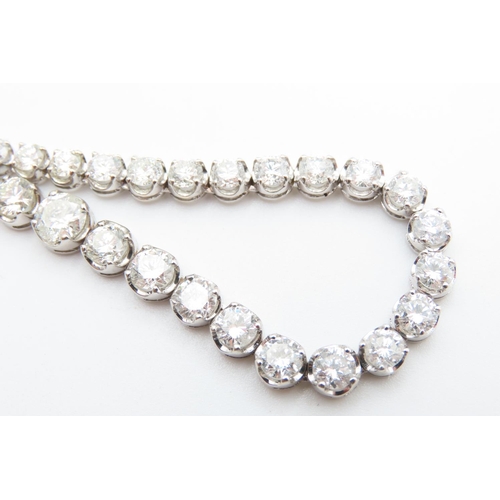 391 - Gradual Diamond Revere Necklace Mounted in 18 Carat White Gold Total Diamond Carat Weight Approximat... 