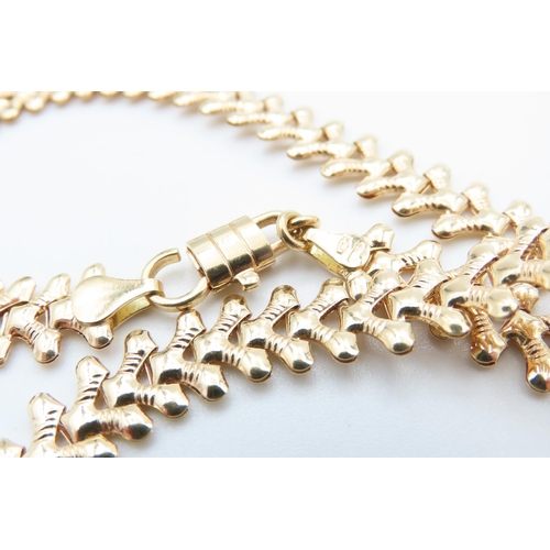 404 - Attractively Detailed 18 Carat Yellow Gold Fancy Link Necklace 40cm Long