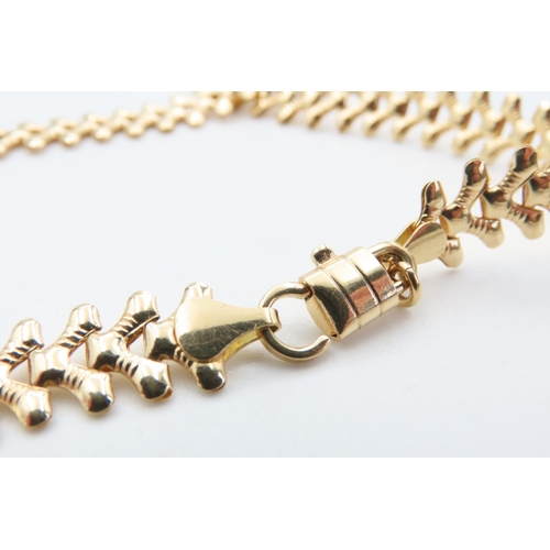 404 - Attractively Detailed 18 Carat Yellow Gold Fancy Link Necklace 40cm Long