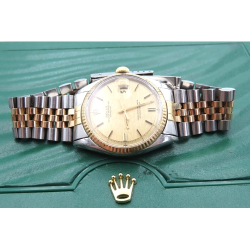 412 - Rolex Oyster Perpetual Datejust Gentleman's Wristwatch Jubilee Bracelet Champagne Dial 36mm Case Wit... 