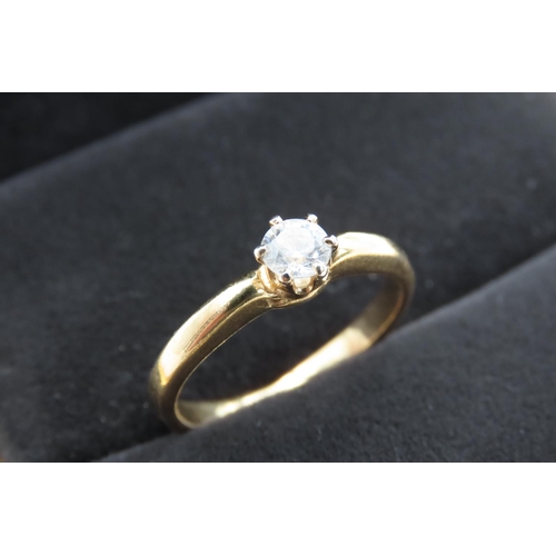 414 - Diamond Solitaire Six Claw Set Ring Mounted in 18 Carat Yellow Gold Total Diamond Carat Weight 0.20c... 