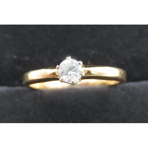 414 - Diamond Solitaire Six Claw Set Ring Mounted in 18 Carat Yellow Gold Total Diamond Carat Weight 0.20c... 