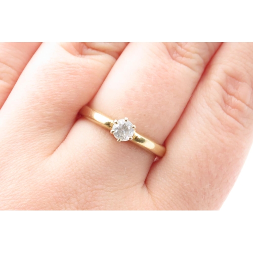 414 - Diamond Solitaire Six Claw Set Ring Mounted in 18 Carat Yellow Gold Total Diamond Carat Weight 0.20c... 