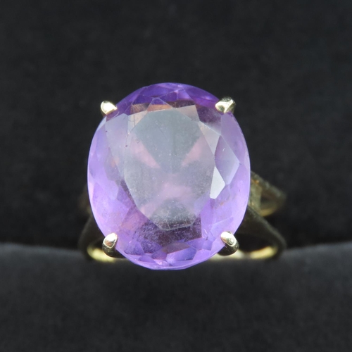 418 - Amethyst Set Statement Ring Mounted in 14 Carat Yellow Gold Ring Size L