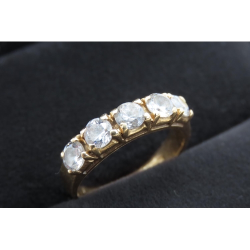 419 - Five Stone Ladies Diamond Ring Set in 18 Carat Yellow Gold Total Diamond Carat Weight Approximately ... 