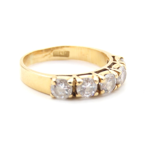 419 - Five Stone Ladies Diamond Ring Set in 18 Carat Yellow Gold Total Diamond Carat Weight Approximately ... 