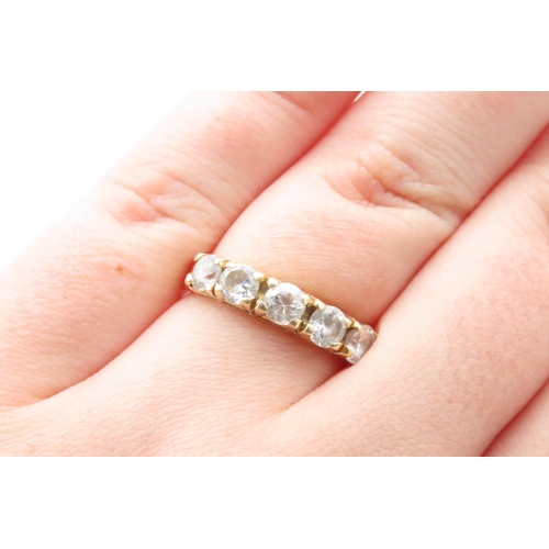 419 - Five Stone Ladies Diamond Ring Set in 18 Carat Yellow Gold Total Diamond Carat Weight Approximately ... 